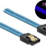 DeLock 7-Pin SATA III male - 7-Pin SATA III male UV Cable 0.5m Μπλε (82130)