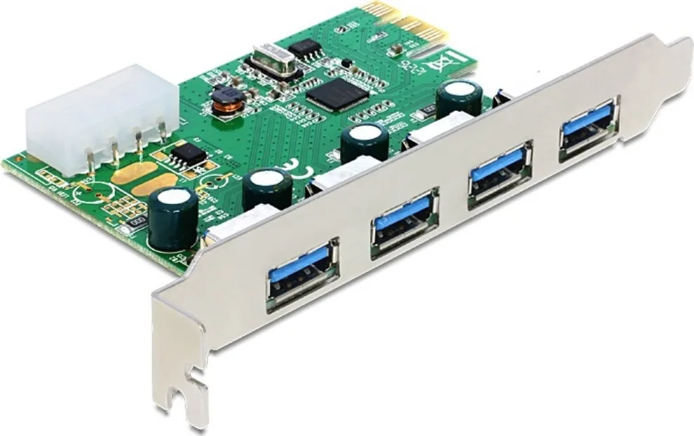 20201021150518_delock_karta_pcie_se_4_thyres_usb_3_0_89363.jpeg DeLock Κάρτα PCIe σε 4 θύρες USB 3.2 (89363) - Image 1