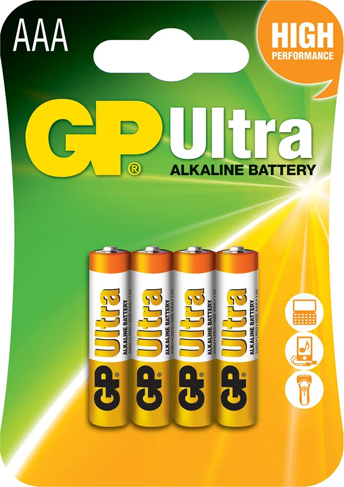 20201105164502_gp_batteries_ultra_aaa_4tmch.jpeg GP Batteries Ultra Αλκαλικές Μπαταρίες AAA 1.5V 4τμχ GPAU24-B4 - Image 1