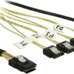 DeLock Mini SAS - 4x 7-Pin SATA II Cable 1m Μαύρο (83319)