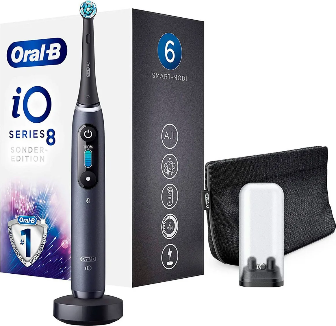 20210105152359_oral_b_io_series_8_special_edition_black_onyx_302551.jpeg Oral-B iO Series 8 Ηλεκτρική Οδοντόβουρτσα με Χρονομετρητή, Αισθητήρα Πίεσης και Θήκη Ταξιδίου Μαύρη - Image 1