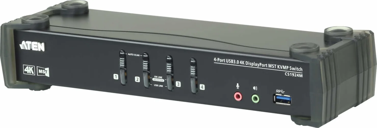 20210118114620_aten_4_port_usb_3_0_4k_displayport_mst_kvmp.jpeg Aten KVM & Data Switch CS1924M - Image 1