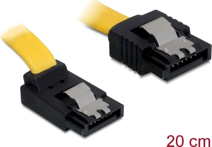 DeLock 7-Pin SATA III male - 7-Pin SATA III male Angle (90°) Cable 0.2m Κίτρινο (82470) - Image 1