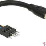 DeLock Καλώδιο FireWire 6-Pin male - Pinheader male 0.16m Μαύρο (82379)