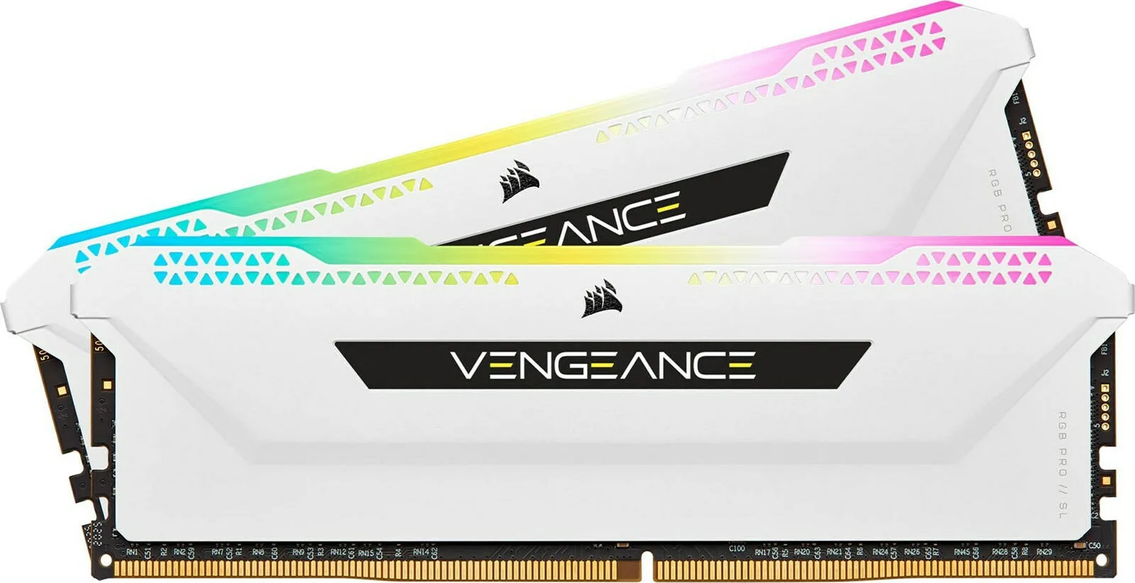 Corsair Vengeance RGB Pro SL DDR4 32GB RAM με 2x16GB Modules και Ταχύτητα 3200 για Desktop CMH32GX4M2E3200C16W - Image 1