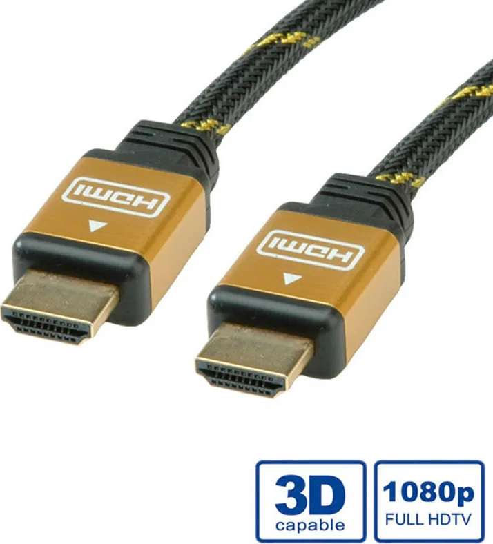 Roline 11.04.5560 HDMI 1.4 High Speed 1080p 120Hz Cable HDMI male - HDMI male 15m Μαύρο 11.04.5560 - Image 1