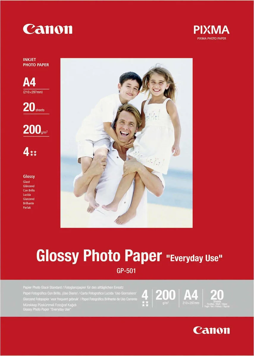 Canon GP-501 Φωτογραφικό Χαρτί Everyday Use A4 (21x30) 200gr/m² για Εκτυπωτές Inkjet 20 Φύλλα (0775B082) - Image 1