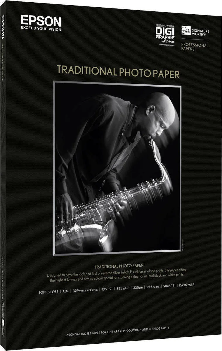 20210304145729_epson_traditional_photo_paper_din_a3_300gr_25_fylla_c13s045051.jpeg Epson Φωτογραφικό Χαρτί Matte A3+ 300gr/m² για Εκτυπωτές Inkjet 25 Φύλλα (C13S045051) - Image 1