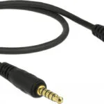 DeLock Καλώδιο Ήχου 3.5mm male - 3.5mm female Μαύρο 0.5m 85700