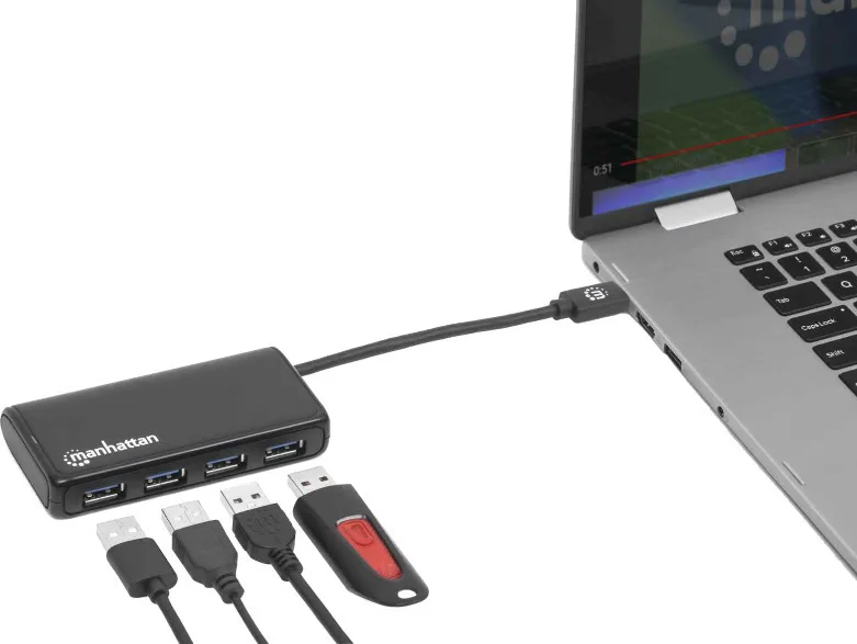 20210304151900_14588726.jpeg Manhattan IUSB31C-HUB430M Hub 4 Θυρών USB 3.2 με σύνδεση USB-C 164924 - Image 1