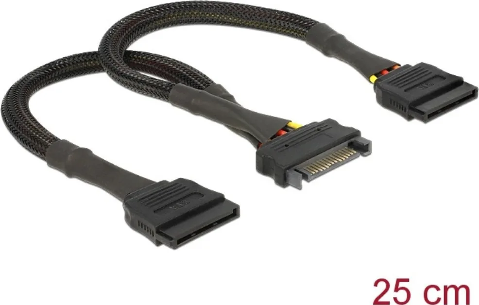 20210304163737_delock_15_pin_sata_male_2x_15_pin_sata_female_cable_0_15m_mayro_60135.jpeg DeLock 15-Pin Sata - 15-Pin Sata Cable 0.15m Πολύχρωμο 60135 - Image 1
