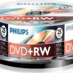 Philips Επανεγγράψιμα DVD+RW 4x 4.7GB Cake Box 25τμχ DW4S4B25F/00