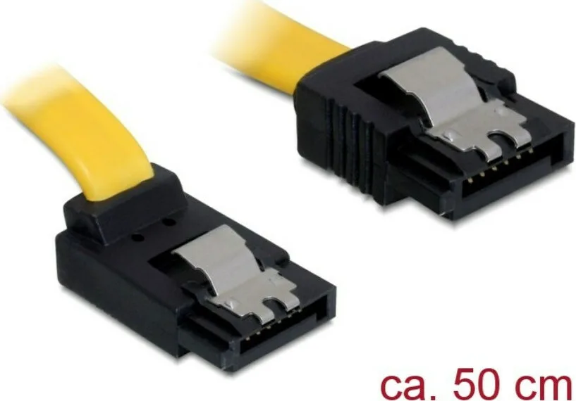 DeLock 7-Pin SATA III male - 7-Pin SATA III male Angle (90°) Cable 0.5m Κίτρινο (82810) - Image 1