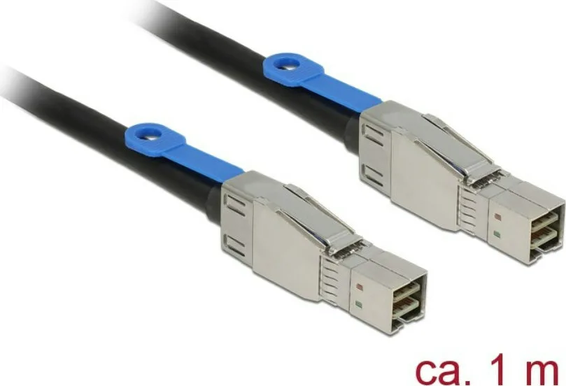 20210309102421_delock_sas_male_sas_male_cable_1m_83394.jpeg DeLock SAS male - SAS male Cable 1m (83394) - Image 1