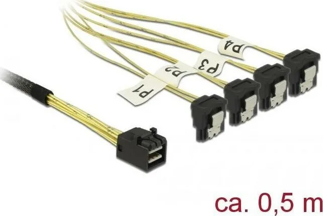 DeLock Mini SAS - 7-Pin SATA III Cable 50cm Μαύρο (85684) - Image 1