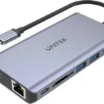 Unitek uHUB S7 USB-C / USB-A Docking Station με HDMI/DisplayPort 4K PD Ethernet Γκρι