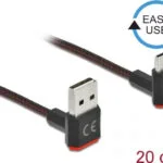 DeLock Angle (90°) / Regular USB 2.0 Cable USB-C male - USB-A Μαύρο 0.2m 85274