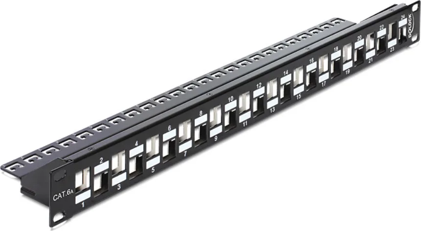 DeLock Patch Panel για 19" Rack με 24 Ports Μαύρo - Image 1