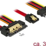 DeLock 7-Pin SATA III / 13-Pin SATA III - 22-Pin SATA III Cable 30cm Κόκκινο (85228)
