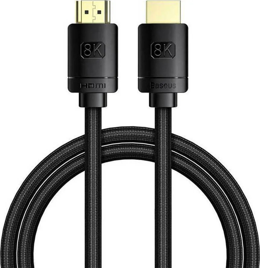 Baseus HDMI 2.1 Ultra High Speed 48Gbps 4K 120Hz HDR VRR Cable HDMI male - HDMI male 1m Μαύρο CAKGQ-J01 - Image 1