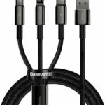 Baseus Tungsten Gold Braided USB to Type-C / Lightning / micro USB Cable 3.5A Μαύρο 1.5m (CAMLTWJ-01)