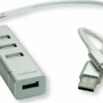 Roline Hub 4 Θυρών USB 2.0 με σύνδεση USB-A Ασημί 14.02.5037