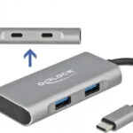 DeLock Hub 4 Θυρών USB 3.2 με σύνδεση USB-C Γκρι 63260
