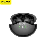 Awei T12P In-ear Bluetooth Handsfree Ακουστικά με Αντοχή στον Ιδρώτα και Θήκη Φόρτισης Μαύρα