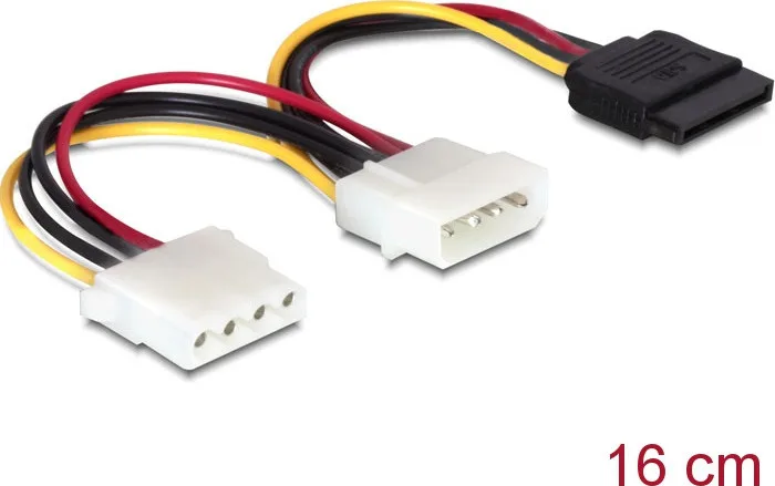 DeLock 15-Pin Sata - 4-Pin Molex Cable 0.16m Πολύχρωμο 60103 - Image 1