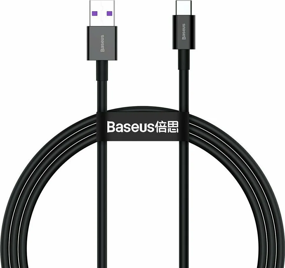 Baseus Superior 66W USB 2.0 Cable USB-C male - USB-A 66W Μαύρο 1m CATYS-01 - Image 1