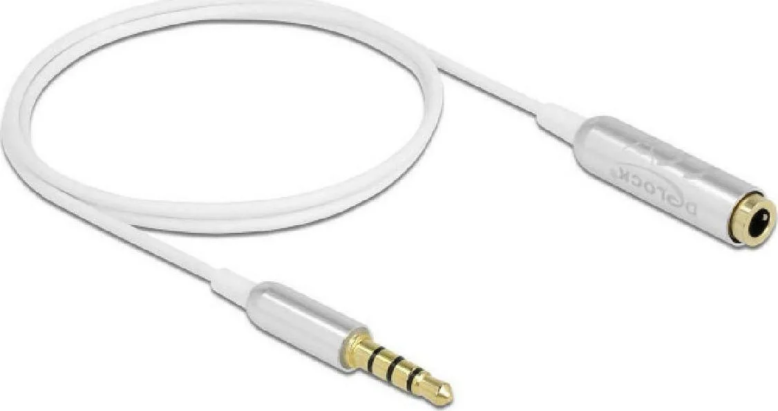 DeLock Καλώδιο Ήχου TRRS 3.5mm male - 3.5mm female Λευκό 0.5m 66072 - Image 1