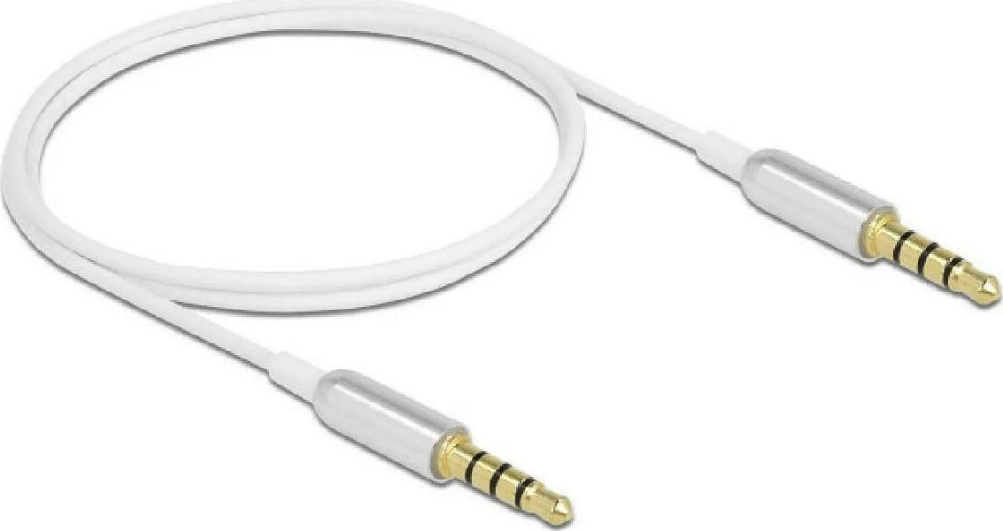 DeLock Καλώδιο Ήχου TRRS 3.5mm male - 3.5mm male Λευκό 0.5m 66073 - Image 1