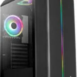 Aerocool Gladiator Duo Gaming Midi Tower Κουτί Υπολογιστή με Πλαϊνό Παράθυρο και RGB Φωτισμό Μαύρο