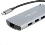 DeLock USB-C Docking Station με HDMI 4K PD Ethernet Γκρι (87767)