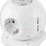 Entac ESC1.5G3-USB-GLOBE Πολύπριζο 3 Θέσεων με 2 USB-A και Καλώδιο 1.5m 15.005.0024