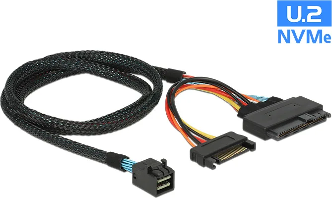 DeLock Mini SAS - 22-Pin SATA III Cable 0.75m Μαύρο (84821) - Image 1