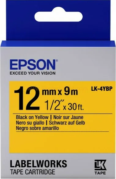Epson LK-4YBP Ταινία Ετικετογράφου 9m x 12mm σε Κίτρινο Χρώμα C53S654008 - Image 1