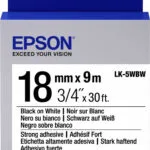 Epson LK-5WBW Ταινία Ετικετογράφου 9m x 18mm σε Μαύρο Χρώμα C53S655012