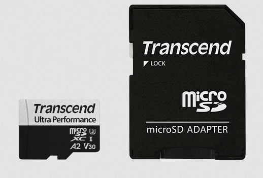 Transcend 340S microSDXC 64GB U3 V30 A2 UHS-I 160MB/s με αντάπτορα - Image 1