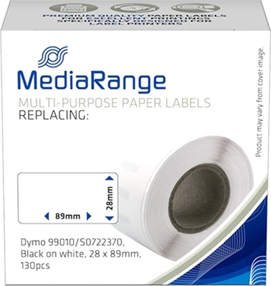 MediaRange MRDY99010 130 Αυτοκόλλητες Ετικέτες σε Ρολό για Εκτυπωτή Ετικετών Για Dymo 99010/S0722370 28x99mm 40τμχ - Image 1