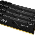 Kingston Fury Beast DDR4 64GB RAM με 4x16GB Modules και Ταχύτητα 3600 για Desktop KF436C18BBK4/64