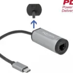 DeLock 64116 Αντάπτορας Δικτύου USB-C με Ενσύρματη Σύνδεση Gigabit Ethernet