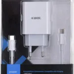 iBox Φορτιστής με Θύρα USB-A και Θύρα USB-C και Καλώδιο USB-C 20W Power Delivery / Quick Charge 3.0 Λευκός (ILUC36W)
