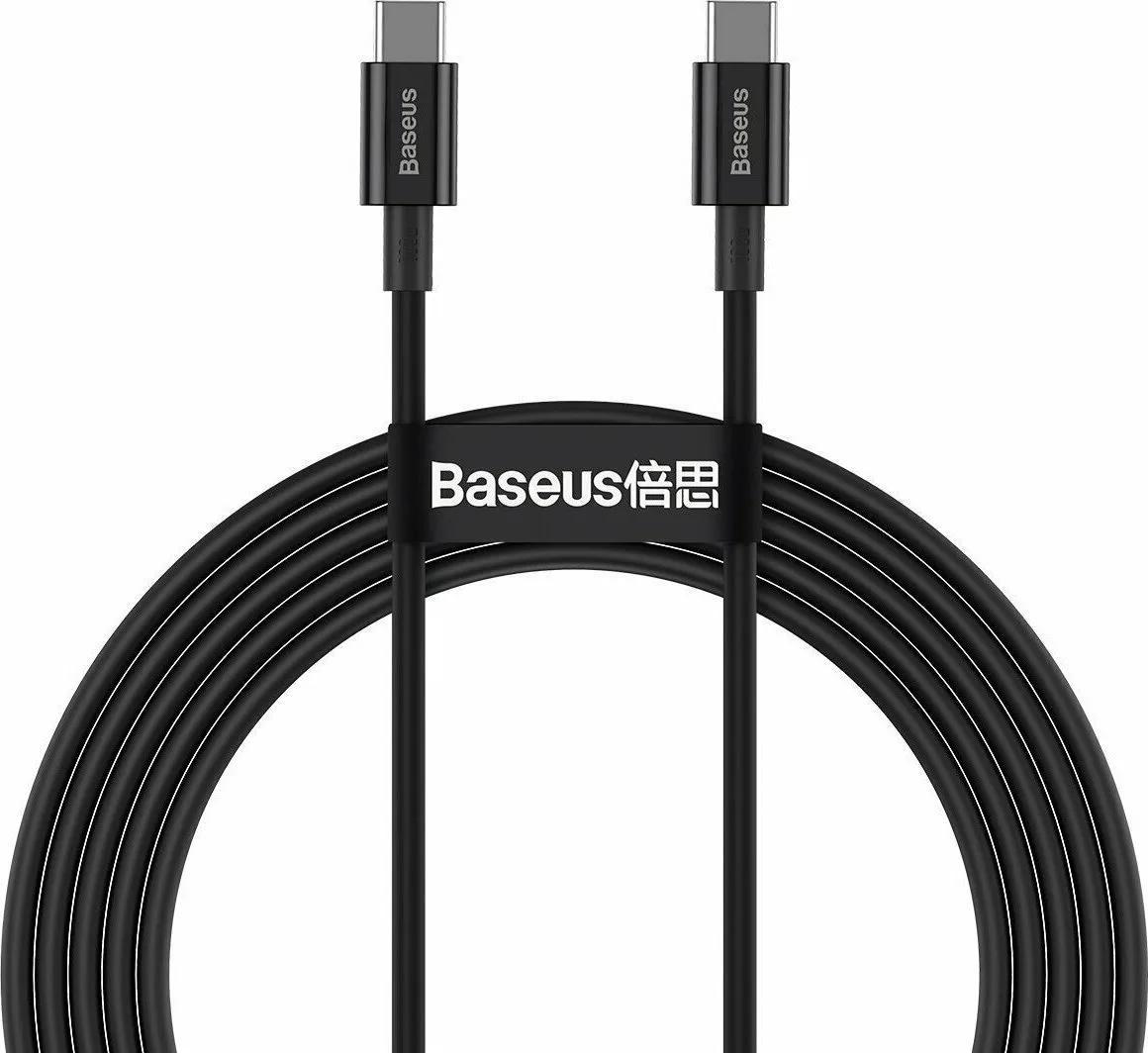 20210909162459_baseus_usb_2_0_cable_usb_c_male_usb_c_male_mayro_2m_catys_c01.jpeg Baseus Superior USB 2.0 Cable USB-C male - USB-C 100W PD Μαύρο 2m CATYS-C01 - Image 1