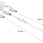 DeLock Regular USB to Lightning / Type-C / micro USB Cable Λευκό 0.50m (81375)