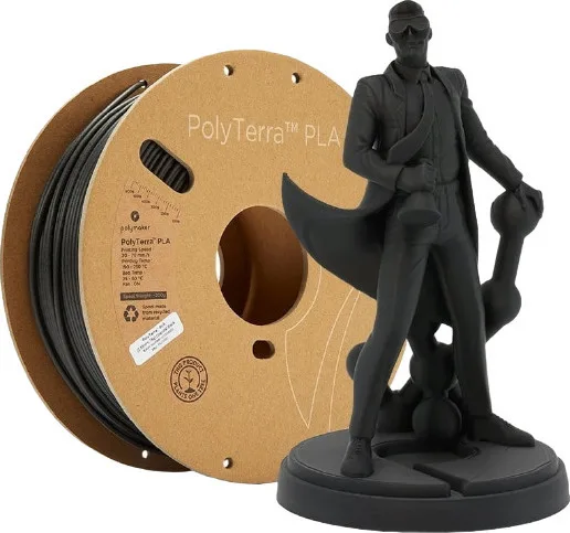 20210929093810_polymaker_polyterra_pla_1kg.jpeg Polymaker PolyTerra PLA 3D Printer Filament 1.75mm Charcoal Black 1kg PM70820 1τμχ (Spool) - Image 1