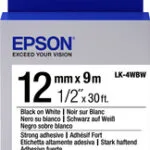 Epson LK-4WBW Ταινία Ετικετογράφου 9m x 12mm σε Μαύρο Χρώμα C53S654016