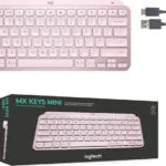 Logitech MX Keys Mini Ασύρματο Bluetooth Πληκτρολόγιο Αγγλικό US Ροζ