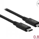 DeLock USB 2.0 Cable USB-C male - USB-C 100W PD Μαύρο 0.8m 86979
