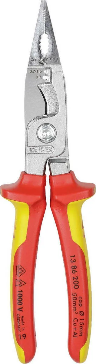 20211013112237_7747b341.jpeg Knipex Μυτοτσίμπιδο Ίσιο Ηλεκτρολόγου Μήκους 200mm 13 86 200 - Image 1